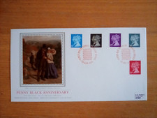 GB FDC BRADBURY PPS SILK 55 1990 PENNY BLACK ANNIVERSARY FDI WINDSOR SPECIAL P/M