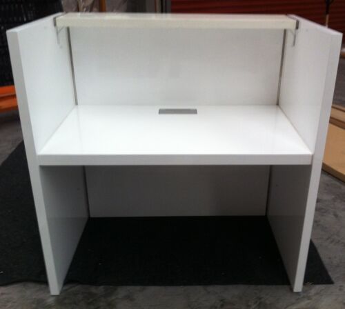 Kent Reception Counter Reception Desk Model A Gloss White Office Furniture - Picture 3 of 4