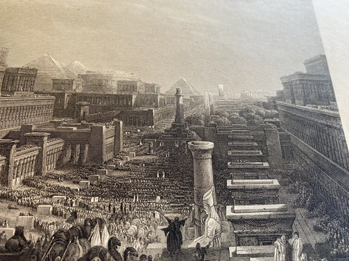Departure From Egypt David Roberts Art Litho Print Biblical Antique 9"x11" - Picture 9 of 16