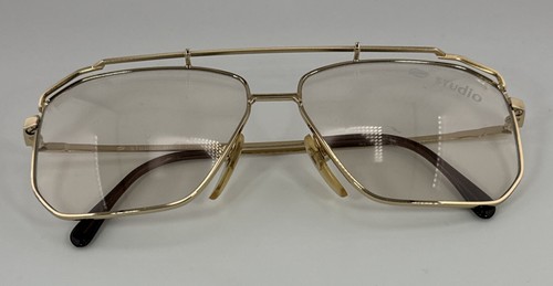 Vintage STUDIO Eyeglass Metallic 160 808 UNIQUE Eyewear Gold ITALY FRAME - Picture 23 of 23