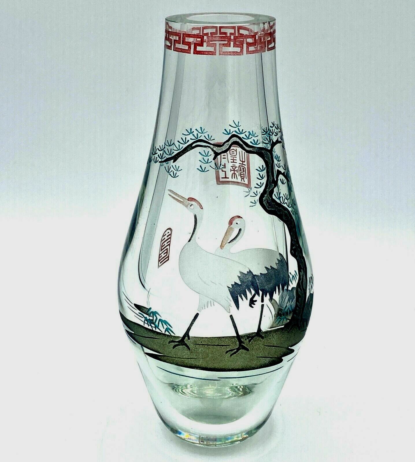 Light Smoky Quartz Crackle Pattern Peking Glass Accent Vase ws2577S Light Smoky Quartz Crackle Pattern Peking Glass Accent Vase ws2577S