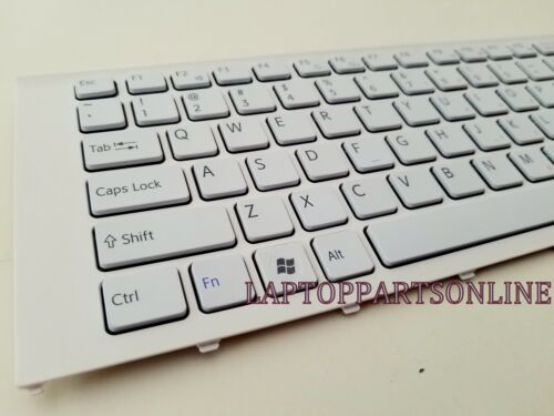 GENUINE NEW SONY VAIO VPCEA VPC EA VPC-EA SERIES WHITE US KEYBOARD WITH FRAME - Picture 2 of 4