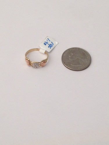 14k Yellow & Rose White Gold 15 Birthday Hearts Quinceanera Ring Band Girl Girls - Picture 12 of 12