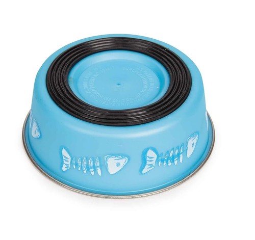 Stainless Steel Dog Dish Fun Print Feeding Bowls Non Slip Rubber Base - Picture 56 of 132