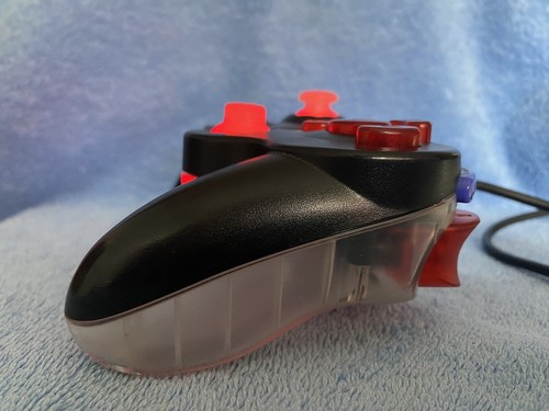 Modded Nintendo GameCube Black Clear Controller Clear Buttons Red LED Light - Picture 5 of 12