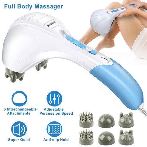 Massager Full Body Handheld Electric Vibrating Double Head Neck Back Relax Body - Picture 10 of 10
