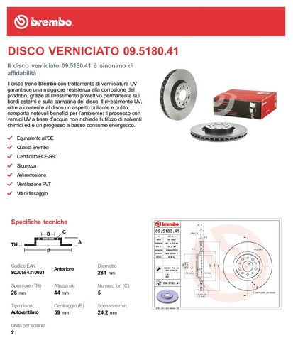 Kit Dischi e Pastiglie Freno Brembo Anteriori Fiat Tipo 2 1.6D 1.4 (356) - Imagen 4 de 6