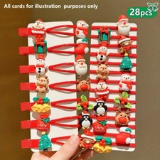28 Pieces of Christmas Hair Ties and Hair Clips Set