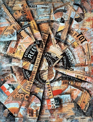 Interventionist Demonstration Painting by Carlo Carra Reproduction - Picture 1 of 3