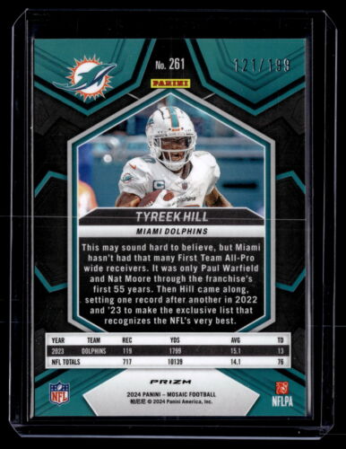 2024 Panini Mosaic Tyreek Hill #261 Orange Mosaic /199 - Picture 2 of 2
