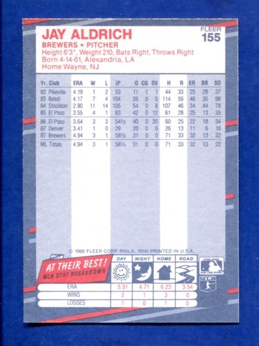 1988 FLEER PICK YOUR CARD COMPLETE YOUR SET 1-220 - Picture 311 of 441