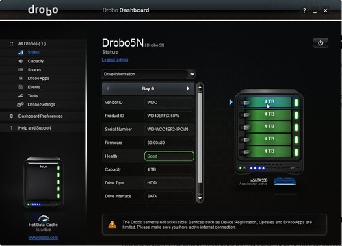 Drobo 5N 5-Bay NAS (DRDS4A21) Network Storage Array 5x4Tb+mSATA **PLEASE READ** - Photo 13/21