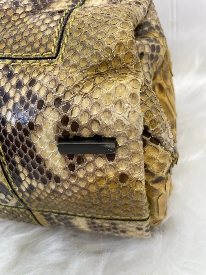 VBH Vernon Bruce Hoeksema Amarillo Pitón Serpiente Estampado Bolso Cartera Foto 4 de 4