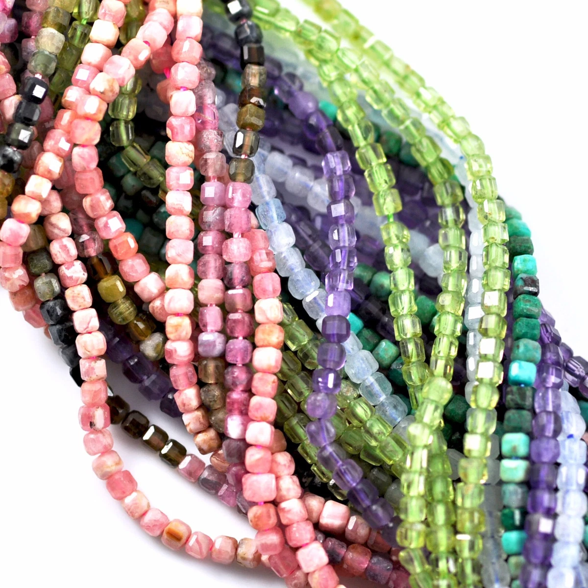 Square online gemstone beads