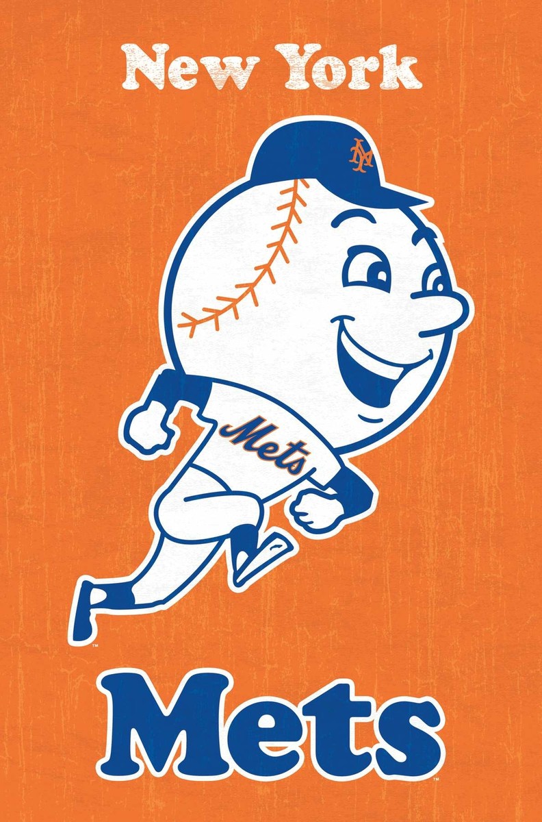 【激レア】MLBメッツMets ビンテージラグマット　USA製　野球アート MLB New York Mets - Retro Logo Poster | eBay