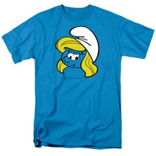 THE SMURFS SMURFETTE HEAD Licensed Adult Men's Graphic Tee Shirt SM-3XL