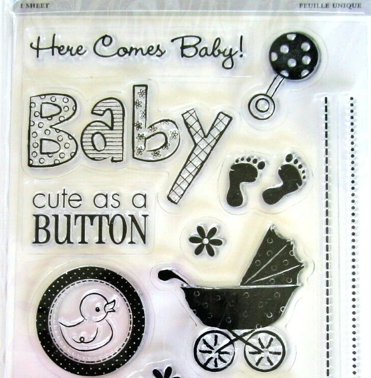 Juego de sellos transparentes Here Comes Baby de TPC Studio ST93410 ¡NUEVO! Foto 2 de 3