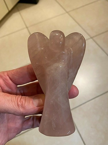 Rose Quartz Crystal Mineral Gemstone Med Artisan Hand Carved Angel Specimen 555 - Picture 8 of 12