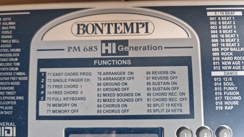 Bontempi PM 683 Keyboard PM683 HI Generation 61 Tasten MIDI In / Out - AUX Out - Bild 2 von 10