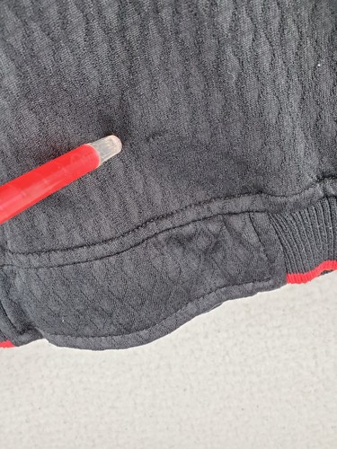 Jordan Jacket Black Red White Colorblock Boys L Full Zip Pockets Logo Light Knit - Picture 13 of 21