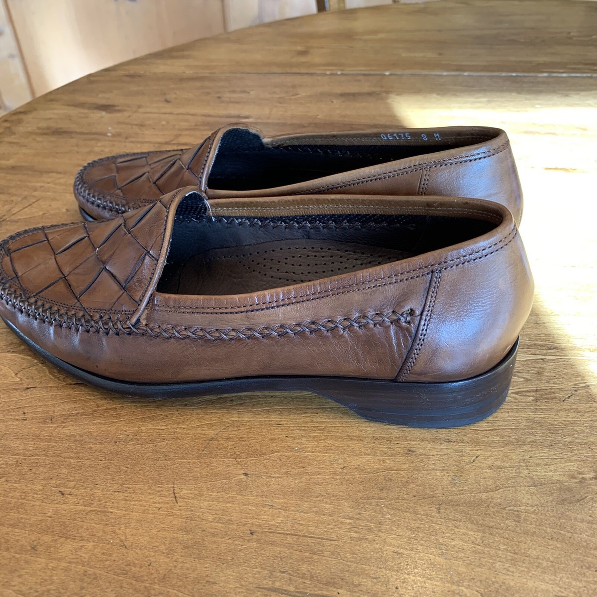 Mens Bragano Tan Basket Weave Loafers Size 8 M | eBay display picture 1