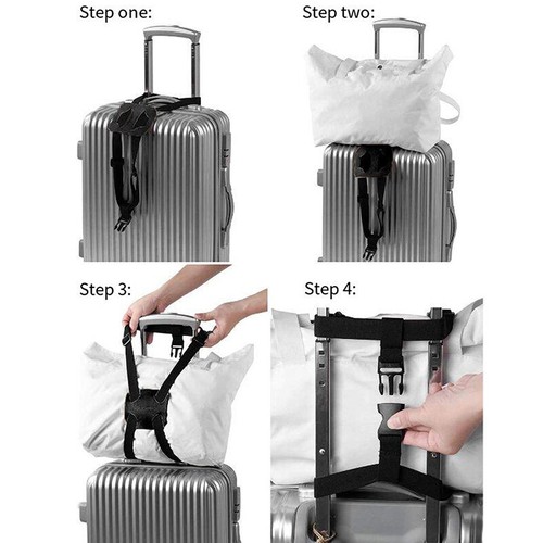 Adjustable Elastic Luggage Straps Belt Bag Bungees Buckles Pouch Easy Travel - Picture 10 of 12