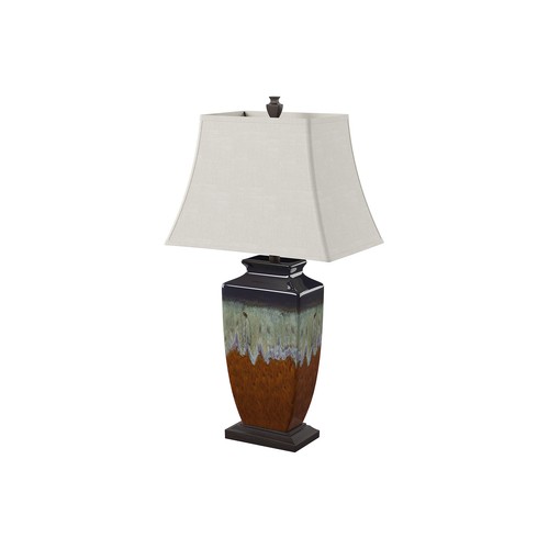 Stylecraft Varna Ceramic Table Lamp - Brown And Turqoise MULTI ONE SIZE - Picture 2 of 4