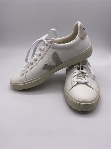 Veja Campo Lace Up Sneakers Men's Size 9 NWOB White Gray - Picture 3 of 8