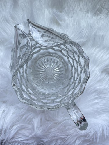 Jarra de agua de vidrio americana cubista Fostoria vintage labio de hielo con patas 6 1/2" mediana - Imagen 2 de 9