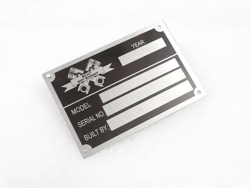 BUILT NOT BOUGHT BLANK DATA PLATE #V236-7 - Picture 2 of 7