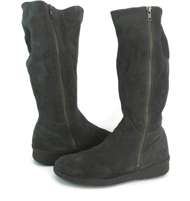 Easy Spirit ESVAUGHN Women's Grey Suede Low Wedge Knee High Boots Size US 10 M Easy Spirit ESVAUGHN Women's Grey Suede Low Wedge Knee High Boots Size US 10 M