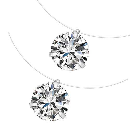 2 Pcs Choker Necklace Women Jewelry Fishing Woman Zircon Set for Pendant Wire - Picture 5 of 12
