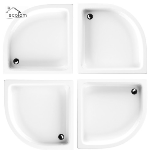 Duschwanne Duschtasse Viertelkreis 90x90x26 cm mit/ ohne Schürze R=55 befliesbar - Bild 7 von 11