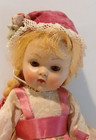 Vintage 1953 Vogue 8" Ginny Doll Strung Painted Lash Gretel #34 Twin Series A/O