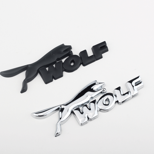 2x Wolf Logo Emblem 3D Badge Nameplate Logo Black - 第 4/4 張圖片