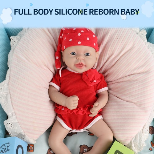 IVITA 15" Small Newborn Baby Doll Full Silicone Reborn Baby Infant Doll - Picture 20 of 33
