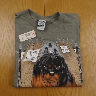 トップス 90s henryneck long t-shirt dog fullprint VINTAGE Dawg Pound Shirt Kids Large Single Stitch 90s