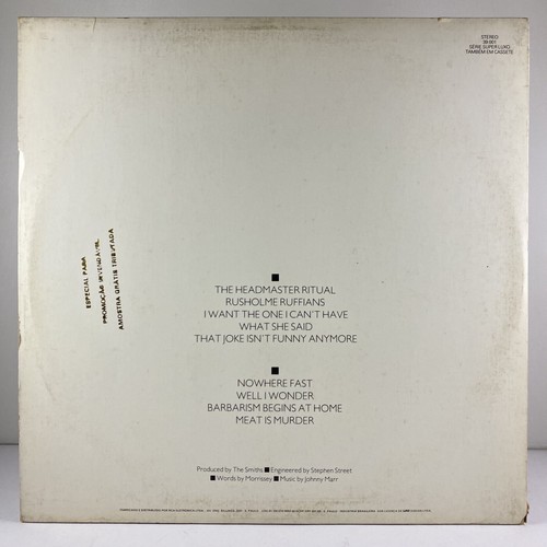 The Smiths Meat Is Murder Lp Vinyl Promo Brazil 1986 EX/VG Rare W/ Insert - Picture 2 of 6