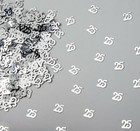 25th Age Tabletop Confetti Silver Sprinkles Birthday Anniversary Party Decor 14g