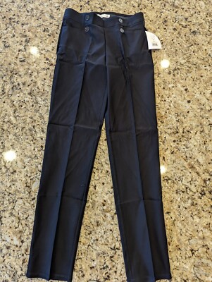89th + Madison Women's Luxe Stretch Millennium Straight Pants Black Soot size S
