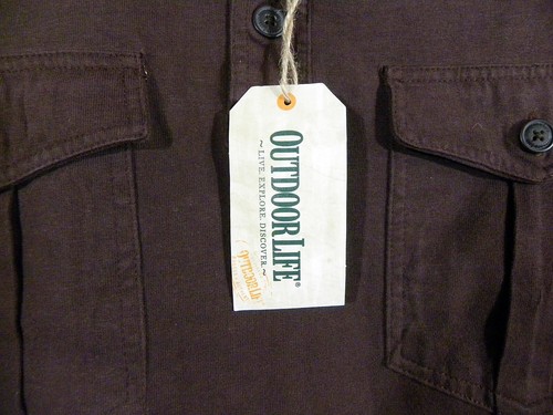 MEN'S SMALL OUTDOOR LIFE Maroon Patch Reinforced Elbows FLANNEL LS SHIRT NWT - Picture 3 of 6
