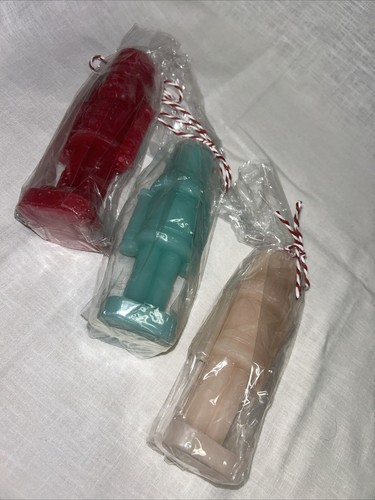 Nussknacker Kerzen 6 cm rot grün cremefarben Urlaubsdeko - Bild 6 von 10