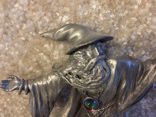 Rawcliffe Krakora 3 3/4" Pewter Wizard RF 652 With 2 Rhinestones 1989 FREE SHIP - Picture 7 of 8