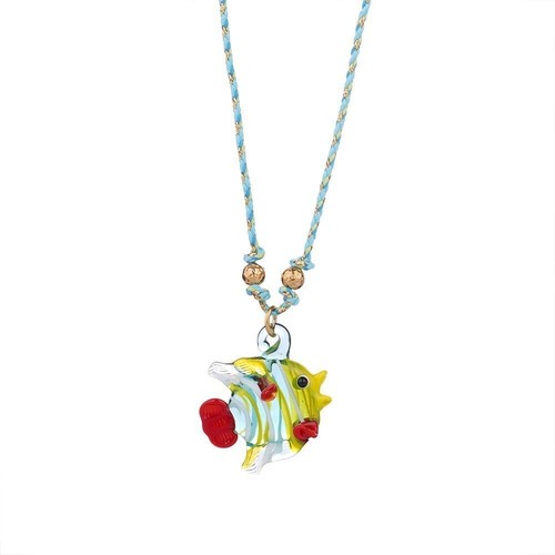 Childishness Fish Pendant Necklace Coloured Glaze Chain Choker Vacation - Picture 11 of 12