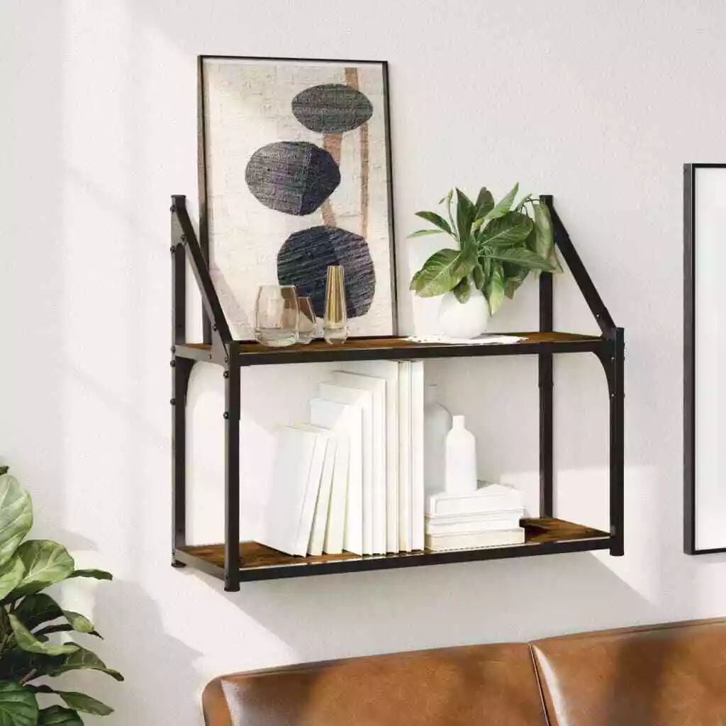 2 tier wood wall cheap shelf
