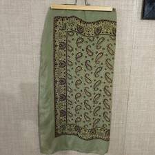Vintage Square Paisley Green Wrap Shawl Scarf 32x32