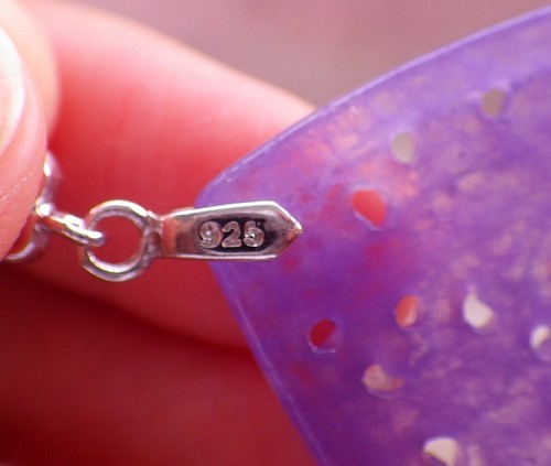 Lavender 925 Sterling Silver Jade Earring Dangle Lotus Flower Ruyi 如意花耳环 397401 - Picture 6 of 8
