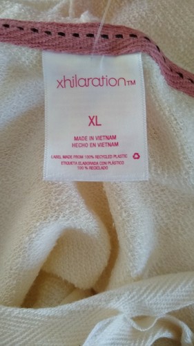 Xhilaration Women's Long Sleeve Drawstring Crop Hoodie Cream Beige Sweatshirt XL - Picture 11 of 12