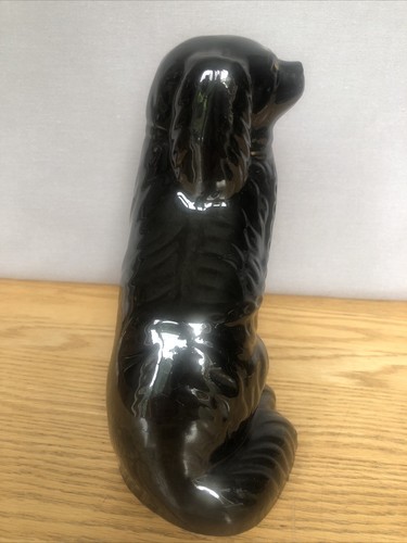 Vintage Stile Staffordshire Ceramica King Charles Spaniel Cane Accenti Oro Nero 8′ - Foto 4 di 12