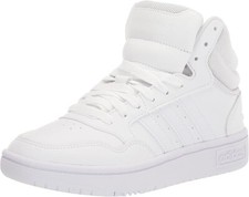 Brand New Adidas Women's Hoops 3.0 Mid Basketball Shoe - White/White/Dash Grey
